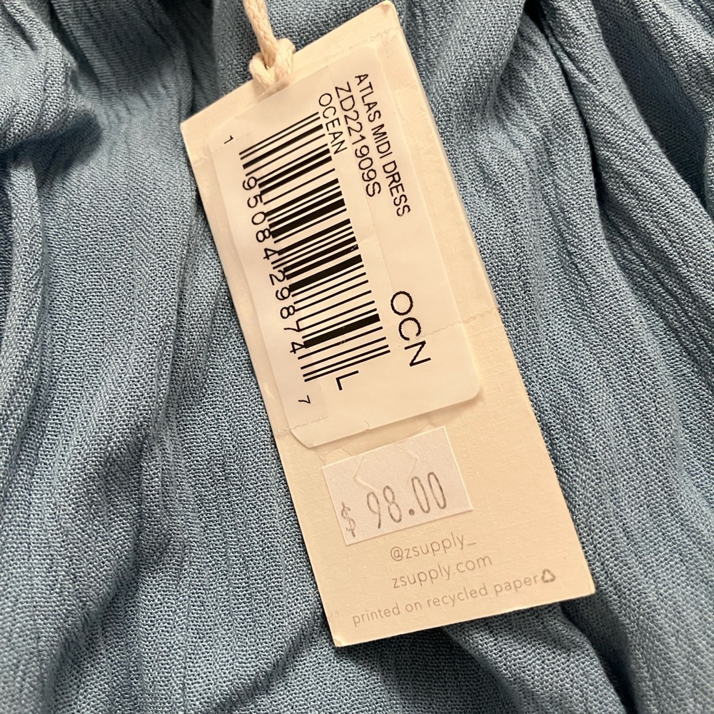 Z Supply Dusty Blue Sleeveless Maxi Dress NWT - Picture 5 of 6